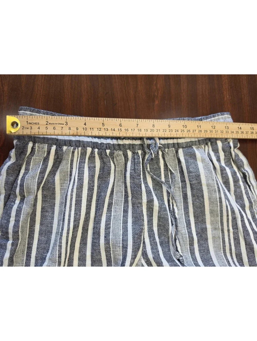 Banana Republic XS Striped Linen Blend Wide Leg Crop Pants Coastal Grandma Boho